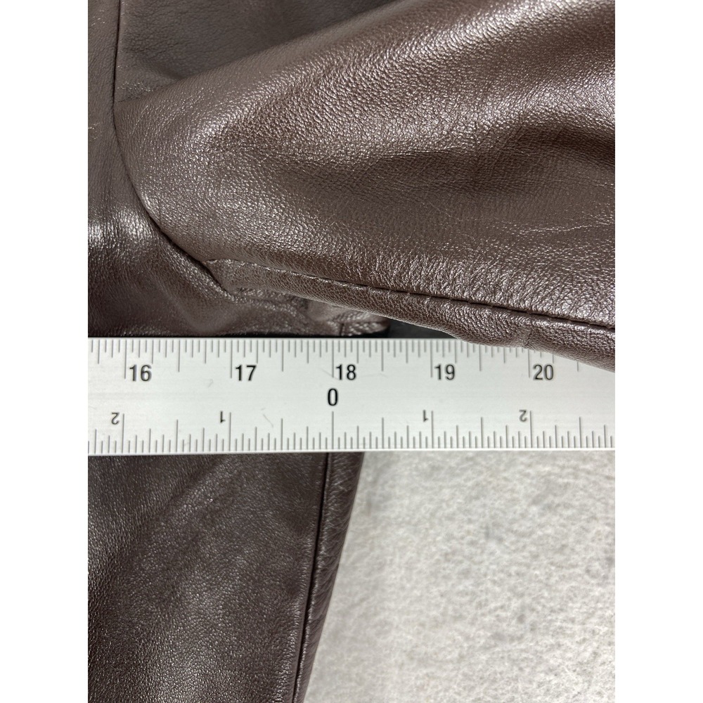 Croft & Barrow Jacket Women's Small Brown 100% Lambskin Leather Long Sleeve - Picture 10 of 12